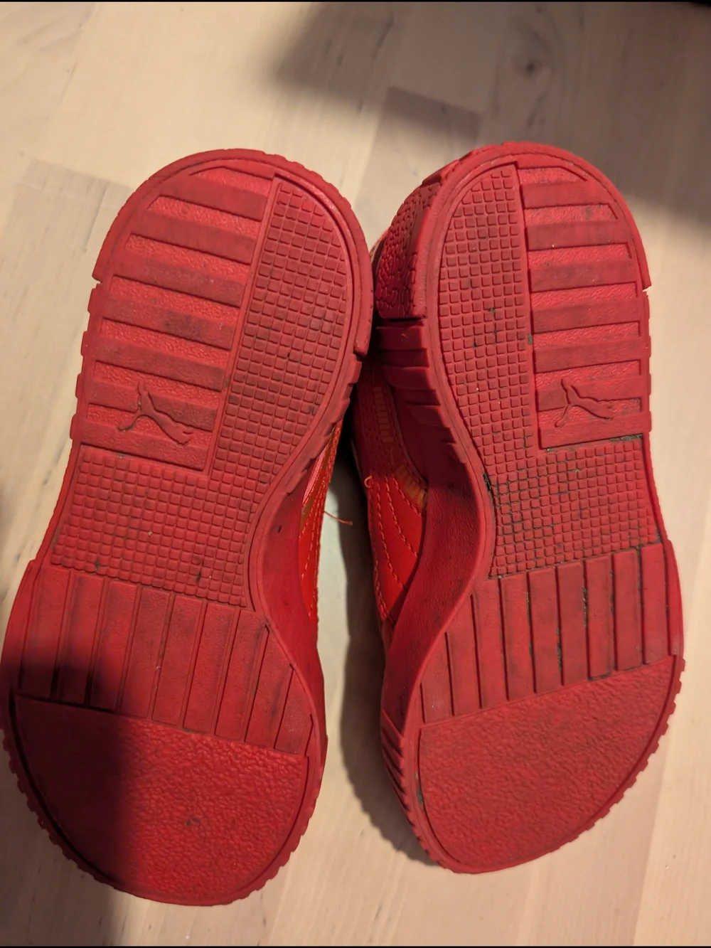 Puma Kids Red Sneakers with Gold Accent